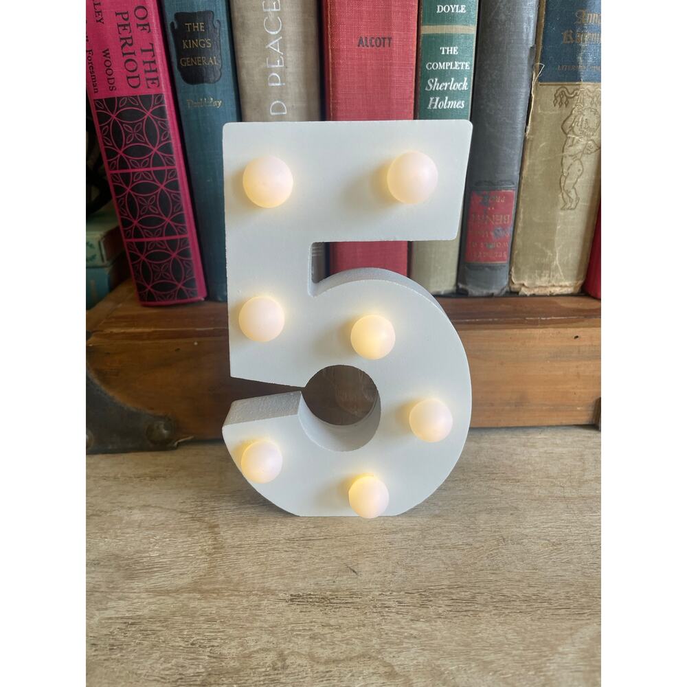Light up wood number 5